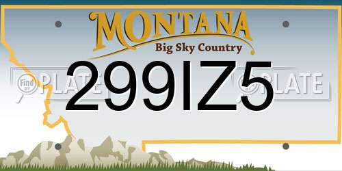 299IZ5 Montana License Plate