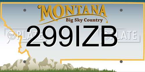 299IZB Montana License Plate