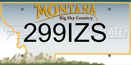 299IZS Montana License Plate