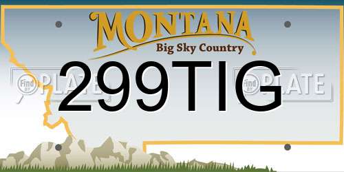 299TIG Montana License Plate