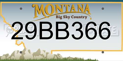 29BB366 Montana License Plate