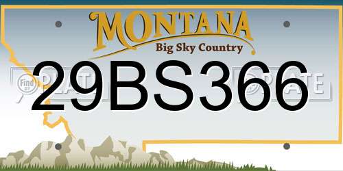 29BS366 Montana License Plate