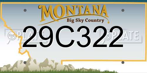 29C322 Montana License Plate