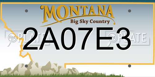 2A07E3 Montana License Plate