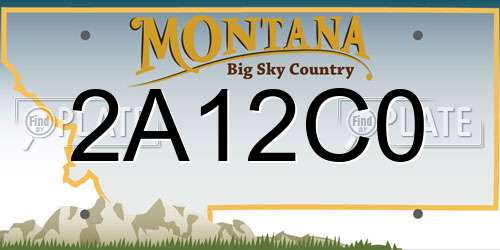 2A12C0 Montana License Plate