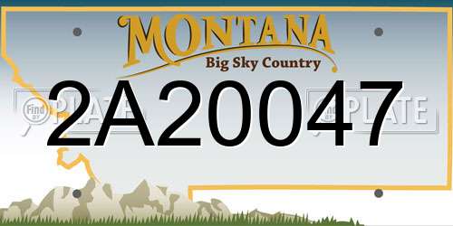 2A20047 Montana License Plate