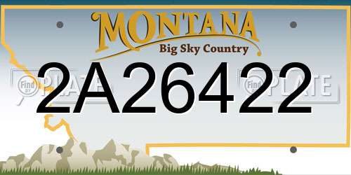 2A26422 Montana License Plate
