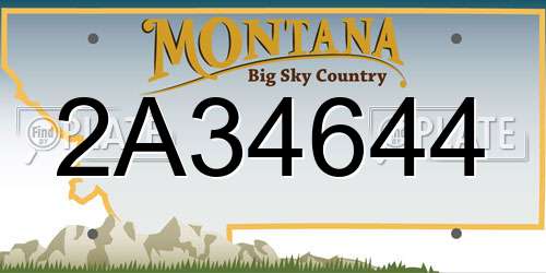 2A34644 Montana License Plate