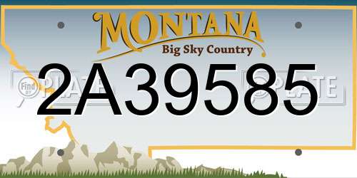 2A39585 Montana License Plate