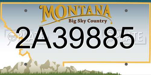 2A39885 Montana License Plate