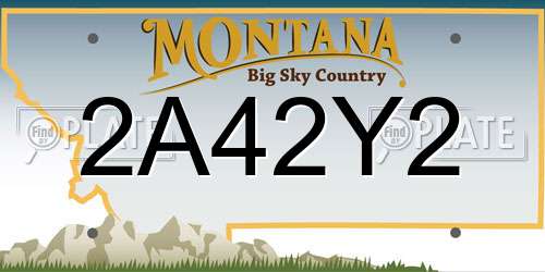 2A42Y2 Montana License Plate
