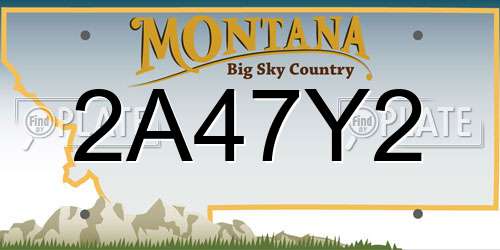 2A47Y2 Montana License Plate