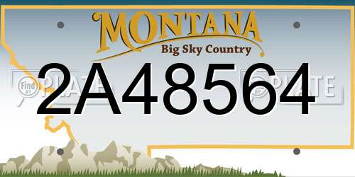 2A48564 Montana License Plate
