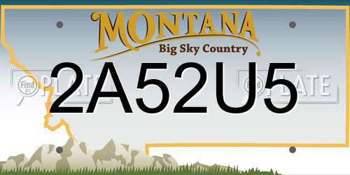 2A52U5 Montana License Plate