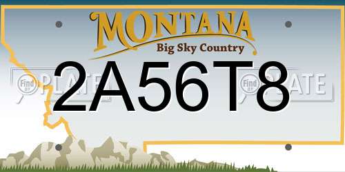 2A56T8 Montana License Plate