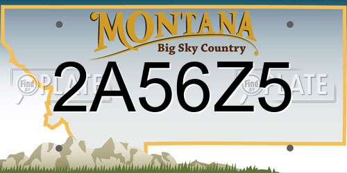 2A56Z5 Montana License Plate