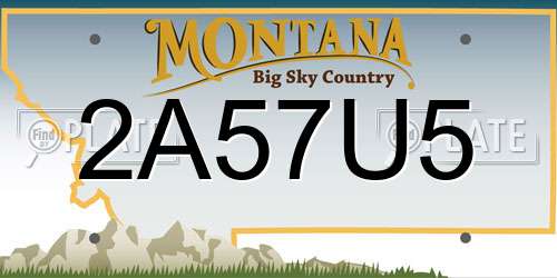2A57U5 Montana License Plate
