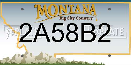 2A58B2 Montana License Plate