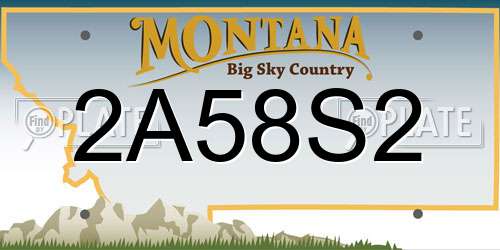 2A58S2 Montana License Plate