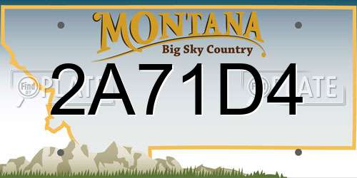 2A71D4 Montana License Plate