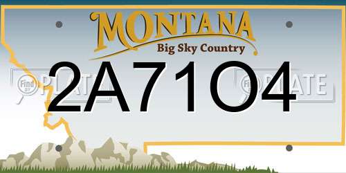 2A71O4 Montana License Plate