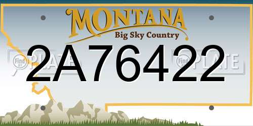 2A76422 Montana License Plate