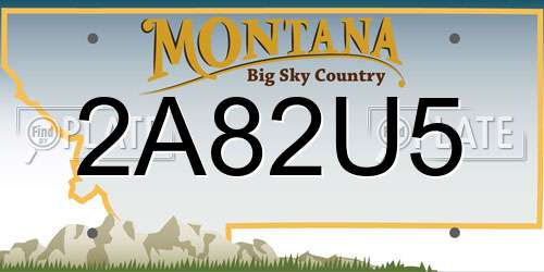 2A82U5 Montana License Plate