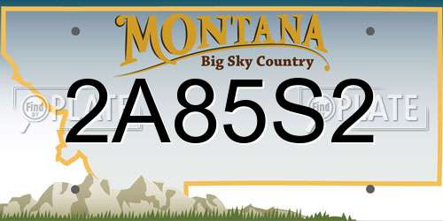 2A85S2 Montana License Plate