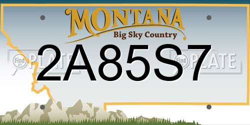 2A85S7 Montana License Plate