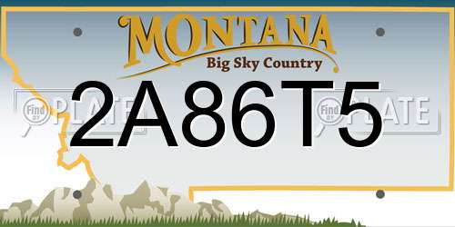 2A86T5 Montana License Plate