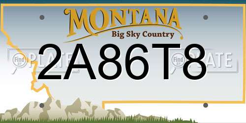 2A86T8 Montana License Plate