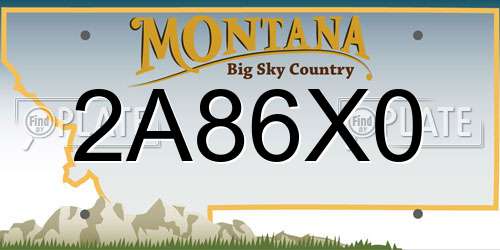 2A86X0 Montana License Plate