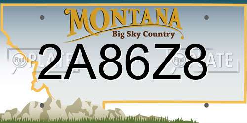 2A86Z8 Montana License Plate