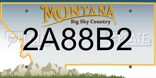 2A88B2 Montana License Plate