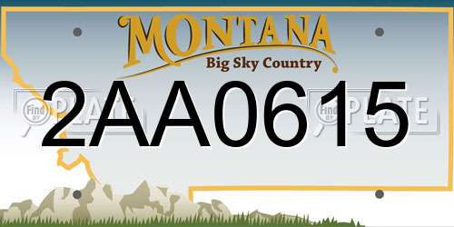 2AA0615 Montana License Plate