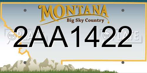 2AA1422 Montana License Plate