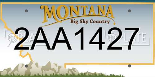 2AA1427 Montana License Plate