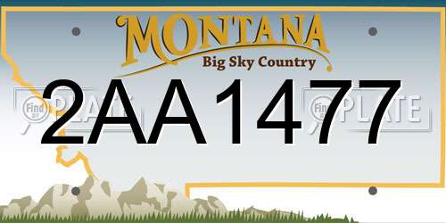 2AA1477 Montana License Plate