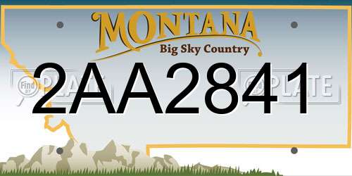 2AA2841 Montana License Plate