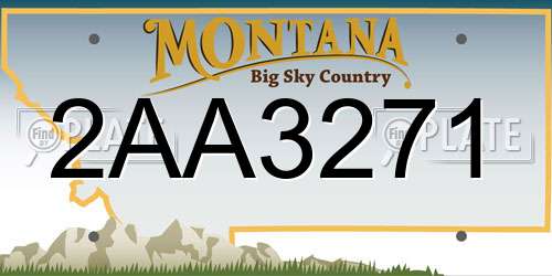 2AA3271 Montana License Plate