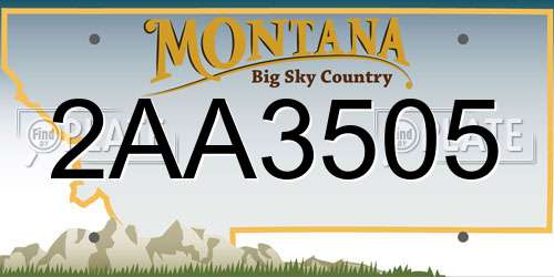 2AA3505 Montana License Plate