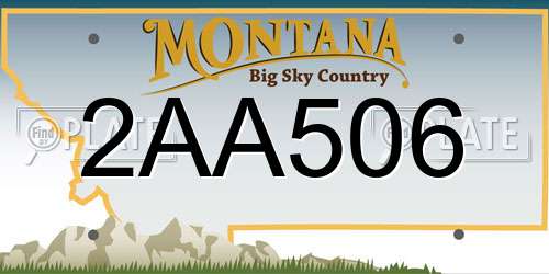 2AA506 Montana License Plate