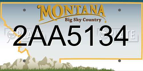 2AA5134 Montana License Plate
