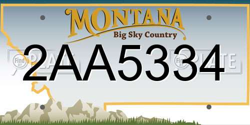 2AA5334 Montana License Plate