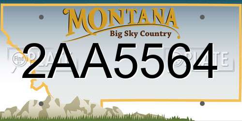 2AA5564 Montana License Plate