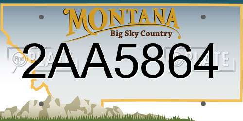 2AA5864 Montana License Plate