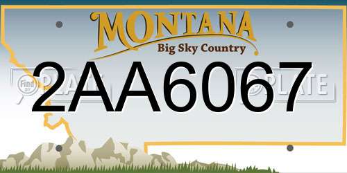 2AA6067 Montana License Plate