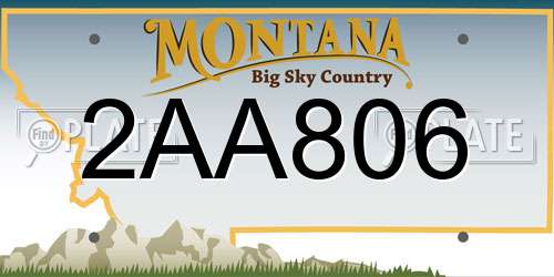 2AA806 Montana License Plate