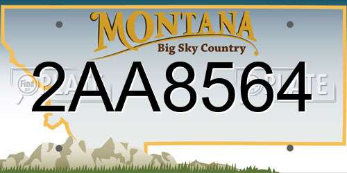 2AA8564 Montana License Plate