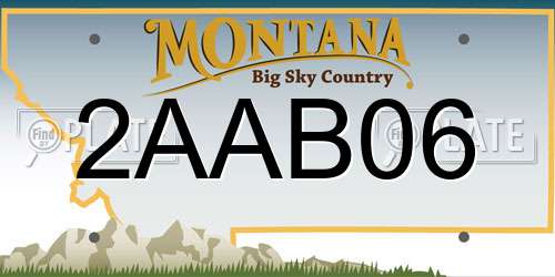 2AAB06 Montana License Plate